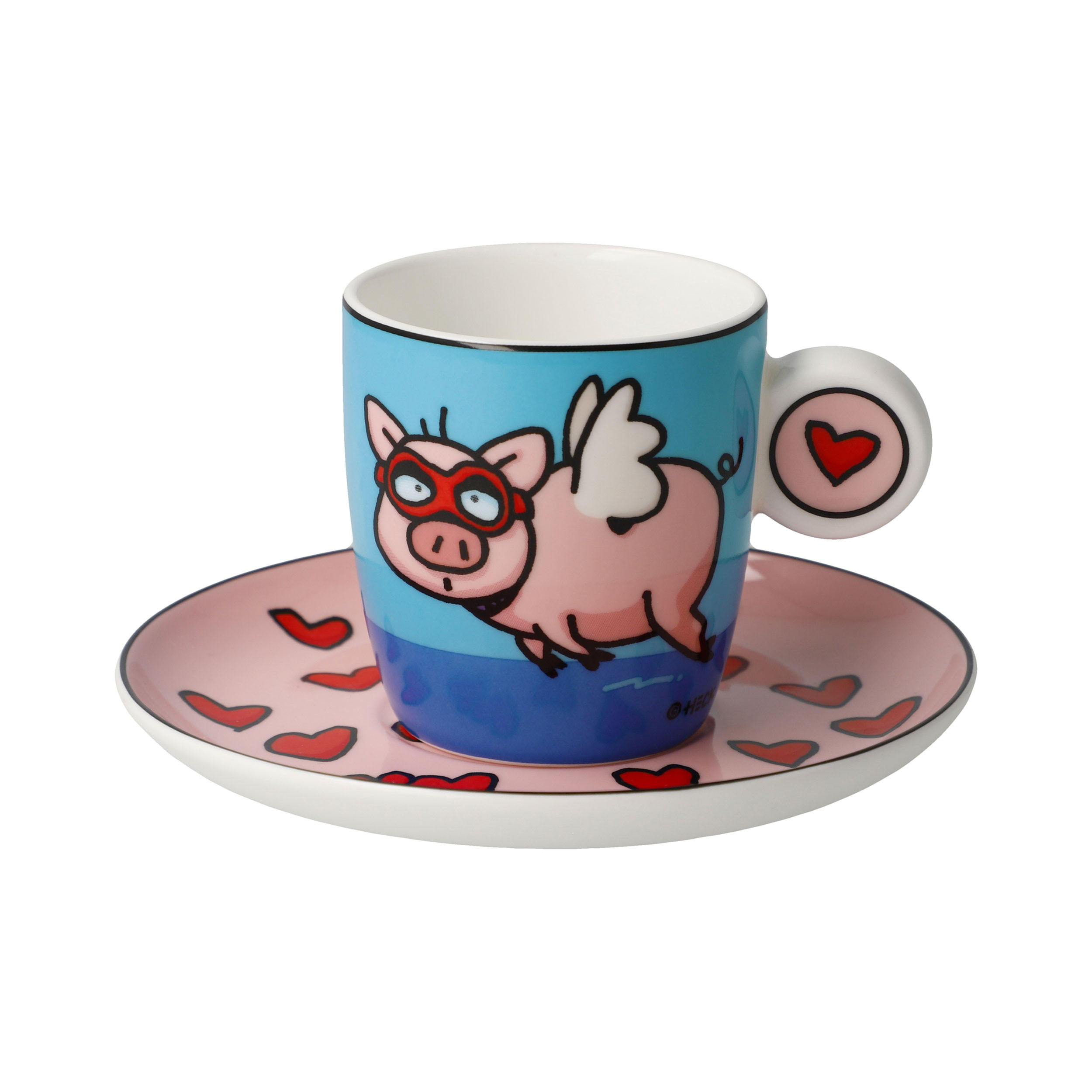ESPRESSOTASSE Ed Eck- When Pigs Fly, Fine Bone China, Bunt, 100 ml - Multicolor, Keramik (0.1L) - Goebel
