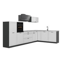 ROHOVÁ KUCHYŇA R-Line, Biely vidiecky dom/antracitová, 347 x cm Marmori työtaso - biela/antracitová, kompozitné drevo (347/143/60cm) - Vicco