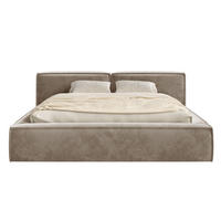 POLSTERBETT Tilves Low Hellbraun 200x200 cm - Hellbraun/Schwarz, Kunststoff/Textil (200/200cm) - Selsey