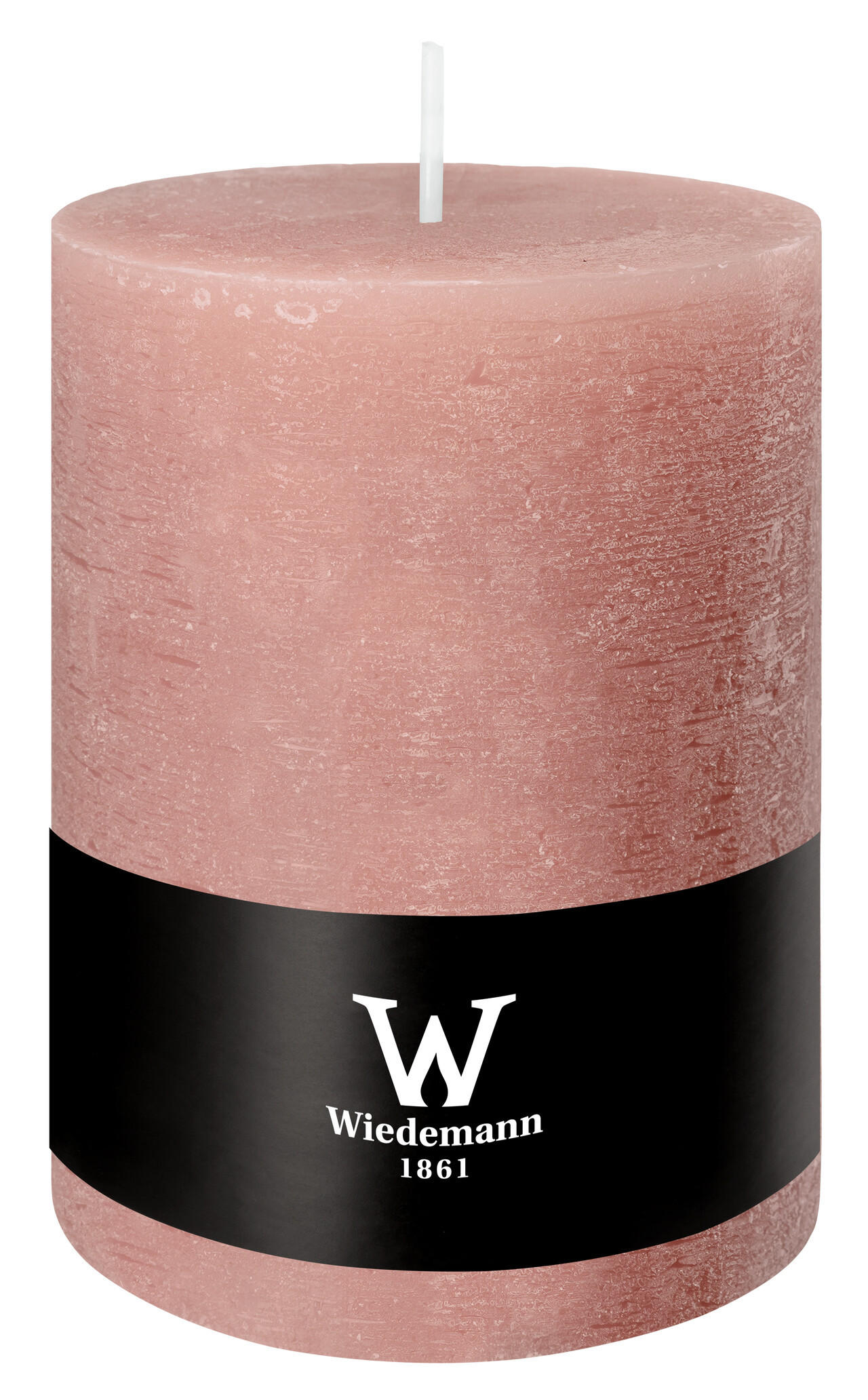 STUMPENKERZE Rustik Marble Style Rosenholz 140 x Ø 100 mm, 1 Stück - Rosa, Paraffin (10/14cm) - Wiedemann Kerzen