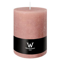 STUMPENKERZE Rustik Marble Style Rosenholz 140 x Ø 100 mm, 1 Stück - Rosa, Paraffin (10/14cm) - Wiedemann Kerzen