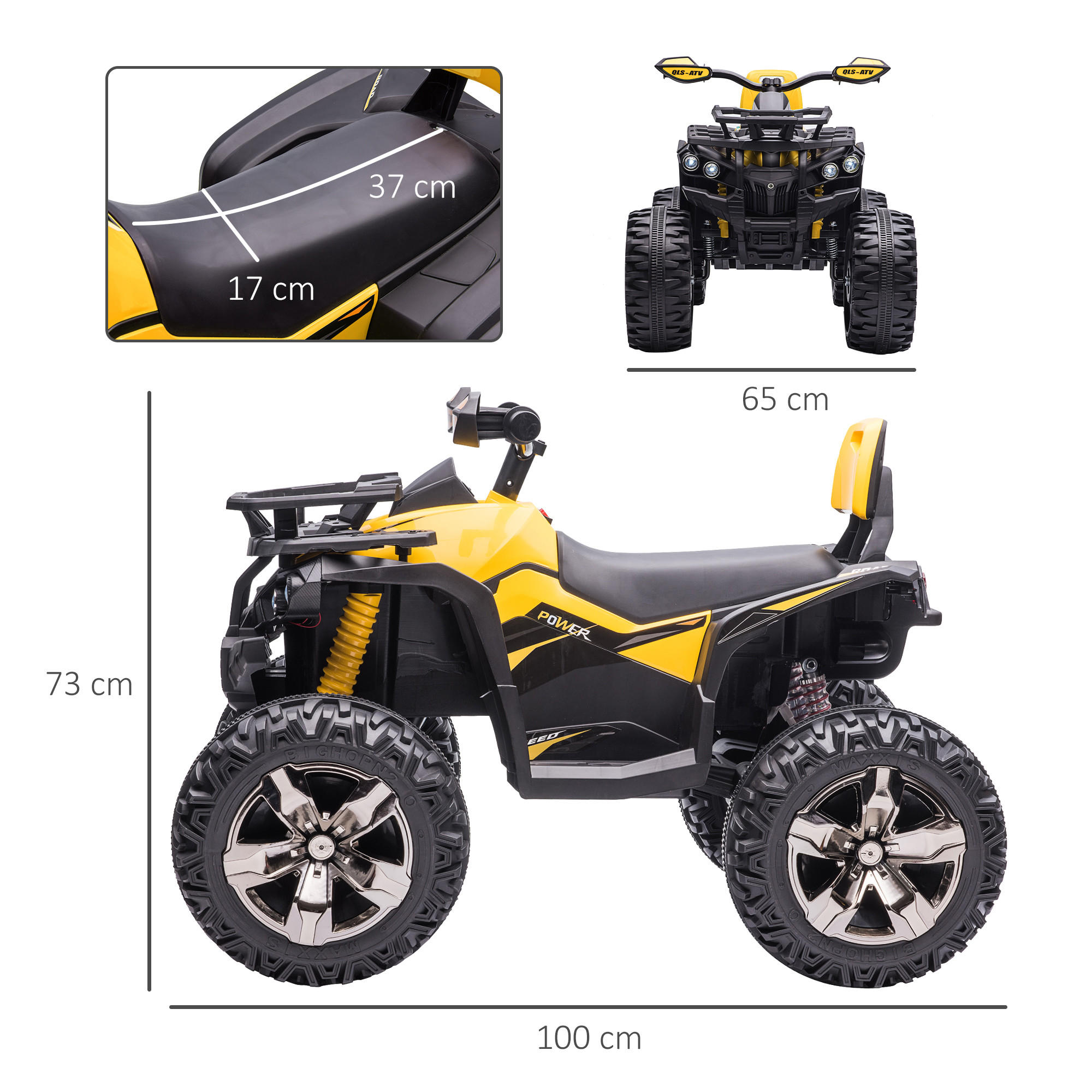 Thumbnail - Homcom Mini, Gelb, Metall, 65x73x100 cm, Spielzeug, Kinderspielzeug, Kinderautos & Elektro-Kinderautos
