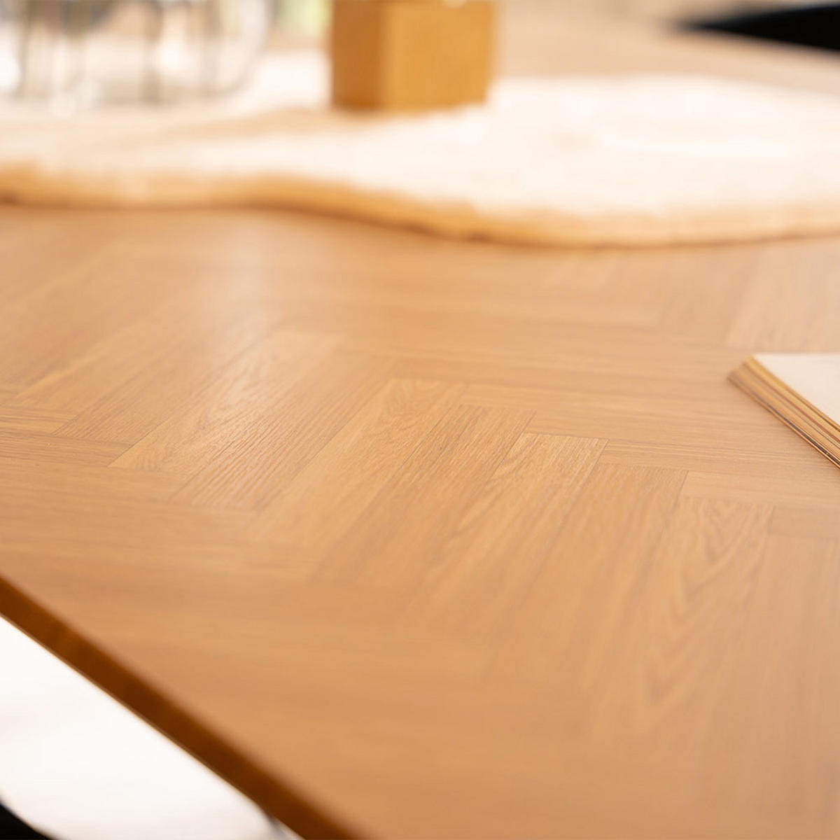 ESSTISCH ECKIG AVENCIA - Fishbone Oak, 160 x 100 cm - Braun, Holz (160/100/76cm) - Home Deluxe