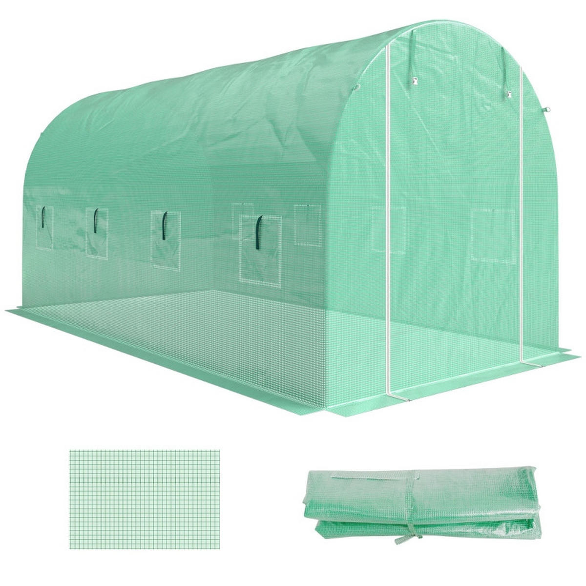 GEWÄCHSHAUSFOLIE 4x2 m Tür Fenster UV Schutz grün - Grün, Kunststoff (400/200/200cm) - Fortuna Lai
