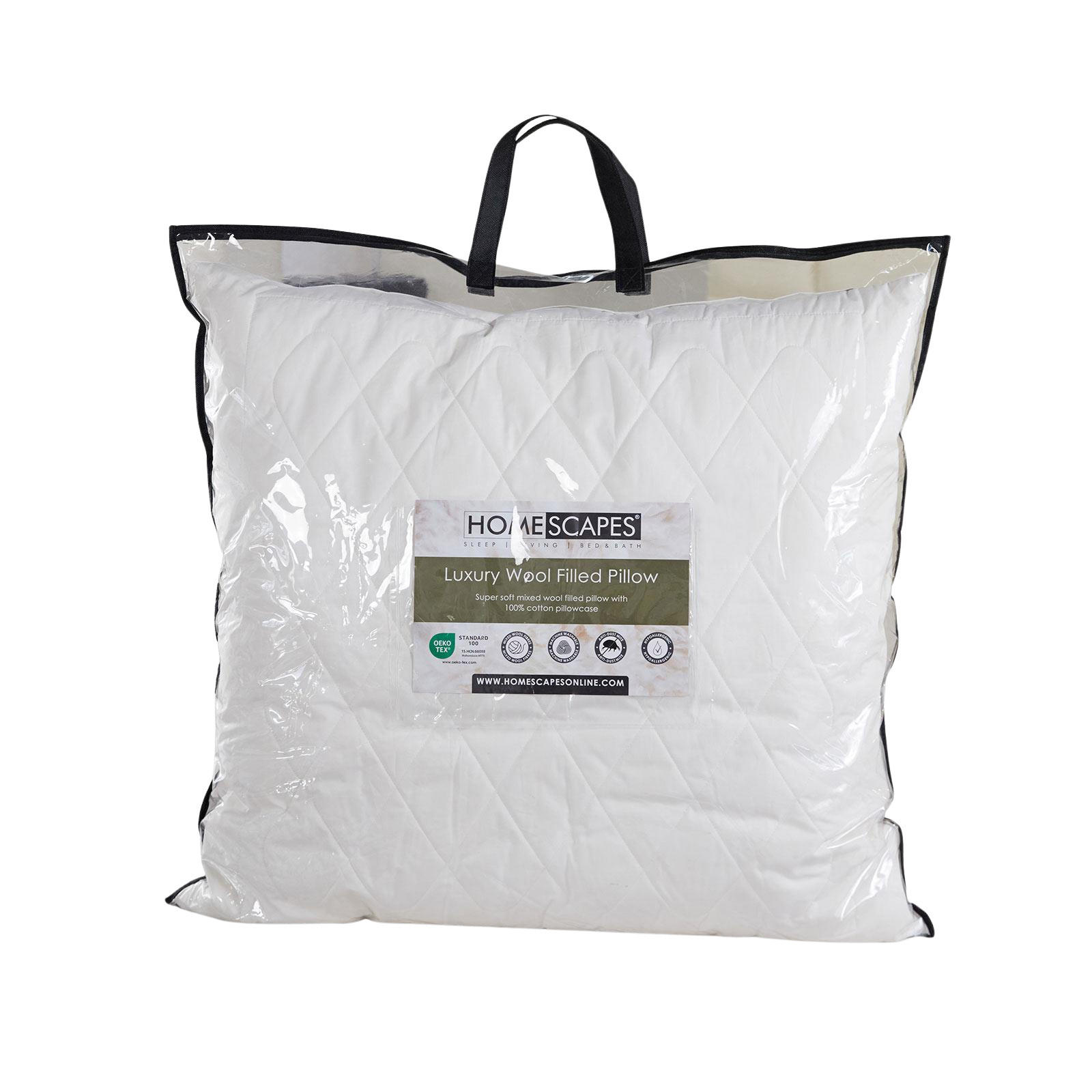 SCHURWOLLE-KISSEN 65/65 cm mittelweich - Weiß, Textil (65/65cm) - Homescapes