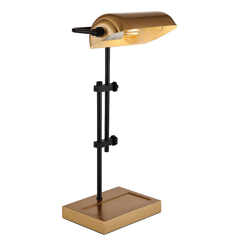 TISCHLEUCHTE Metall Gold Schwarz verstellbar - Goldfarben, Metall (26.5/18.2/50cm) - Globo Lighting