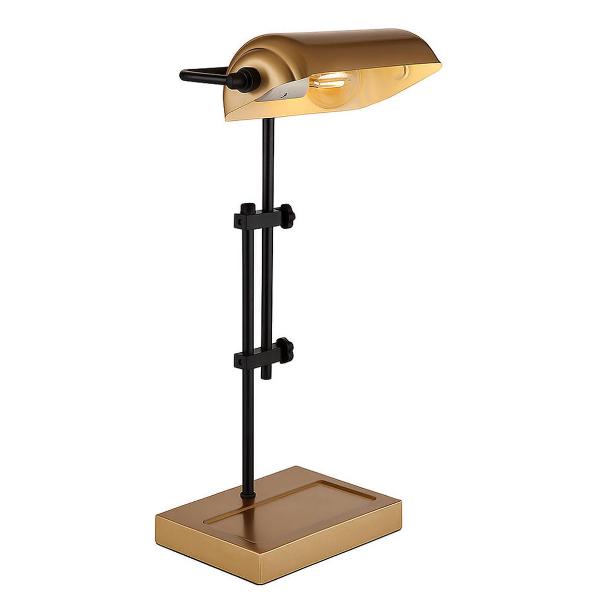 TISCHLEUCHTE Metall Gold Schwarz verstellbar - Goldfarben, Metall (26.5/18.2/50cm) - Globo Lighting