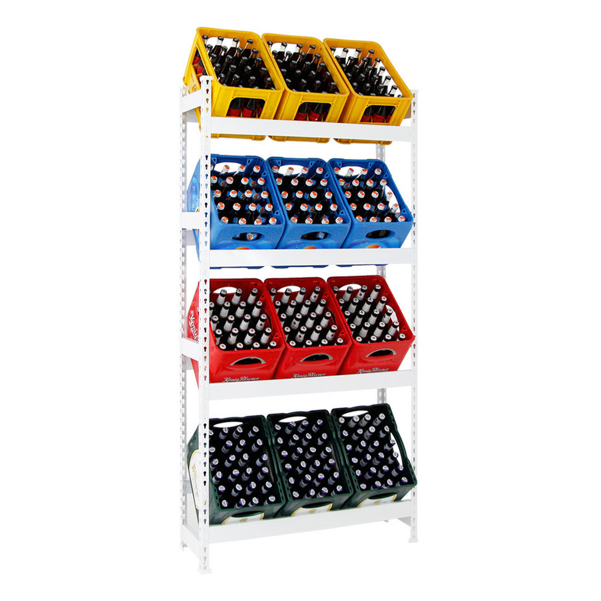 GETRÄNKEKISTENREGAL High Big Camel HxBxT 200 x 100 x 30 cm Weiß - Weiß, Metall (100/200/30cm) - PROREGAL