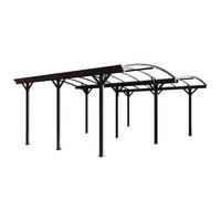 FREISTEHENDES Carport - 2 Personen - plastik - anthrazitgrau Baresa - Anthrazit, Kunststoff/Metall (370/210/574cm) - Vente-Unique