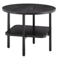 BEISTELLTISCH - Echtholzfurnier / Metall - Eichefarben, Holzwerkstoff/Metall (50/50/40cm) - home24