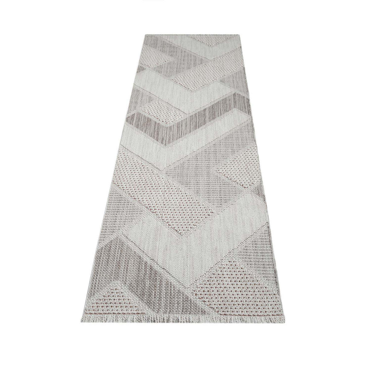 KURZFLOR-TEPPICH Lindo 8877 Grün 80x300 cm - Creme, Textil (80/300cm) - carpet city