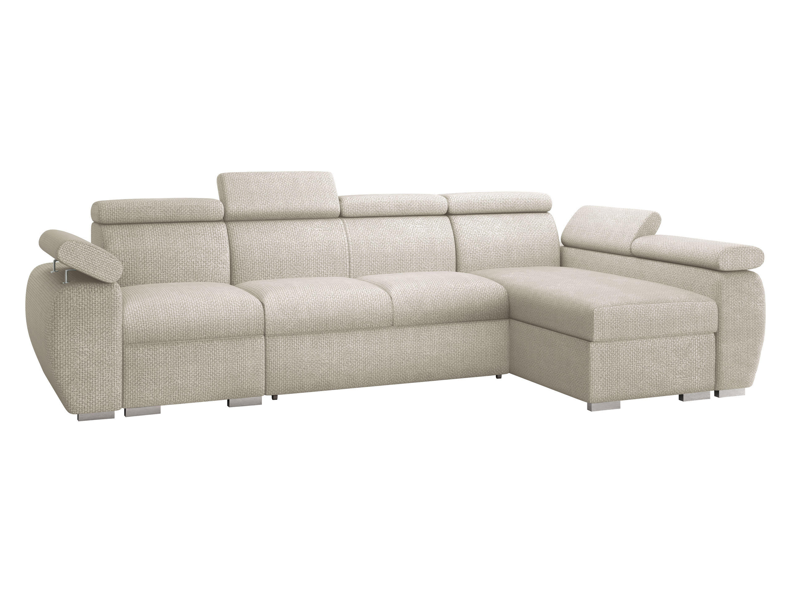 ECKSOFA Boston LCP, Seite: Rechts 1P(65)+2R+LCP - Silberfarben/Mokka, Holz/Textil (320/170cm) - MIRJAN24