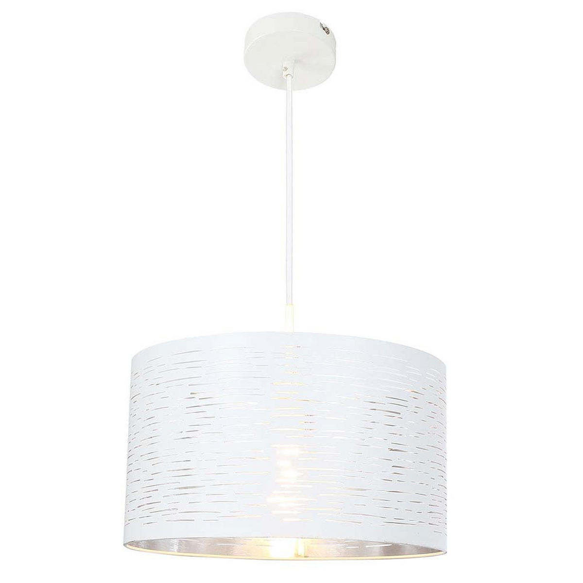 HÄNGELEUCHTE Metall Weiß Chrom rund - Weiß, Metall (38/38/120cm) - Globo Lighting