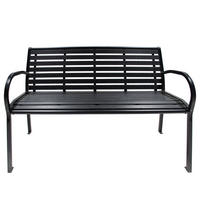 GARTENBANK - Stahl / Polywood - Schwarz, Holzwerkstoff/Metall (125/80/59cm) - home24