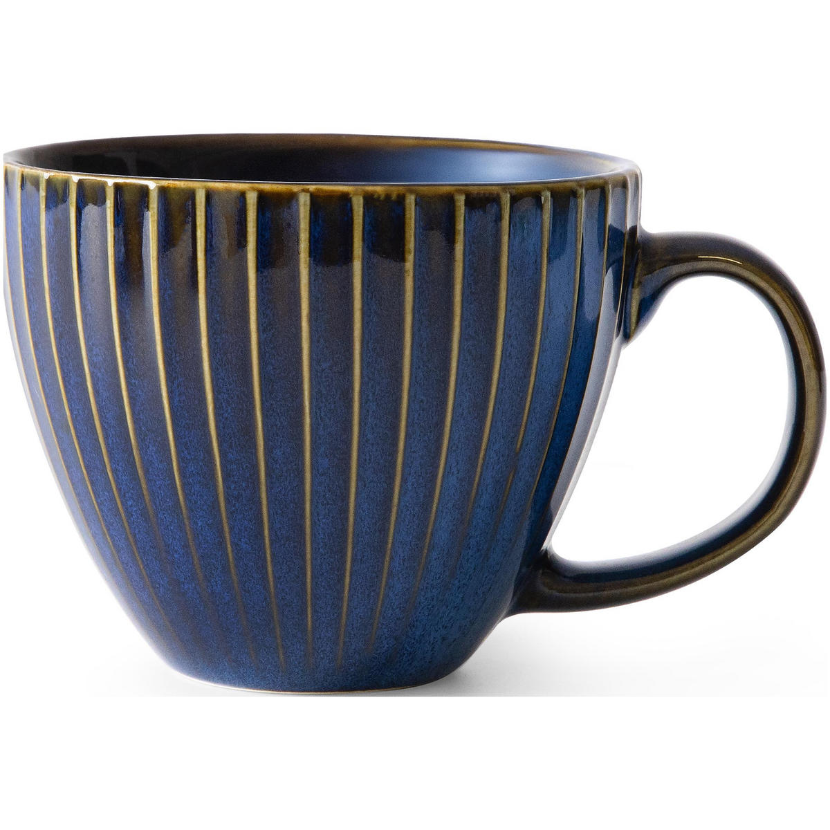 FRÜHSTÜCKS-SET AD STRIPES 6 PERSONEN, 18-tlg - Dunkelblau, Keramik (15/9/15cm) - KONSIMO®