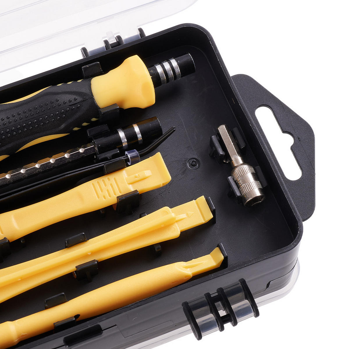 SCHRAUBENDREHER-SET 115-in-1 multifunktionales 98 Schraubenbits aus PP, TPR und CRV-Stahl für Feinmechaniker in Gelb Ergonomischer Griff - Gelb, Metall (10.5/17.8/5.1cm) - Livingandhome