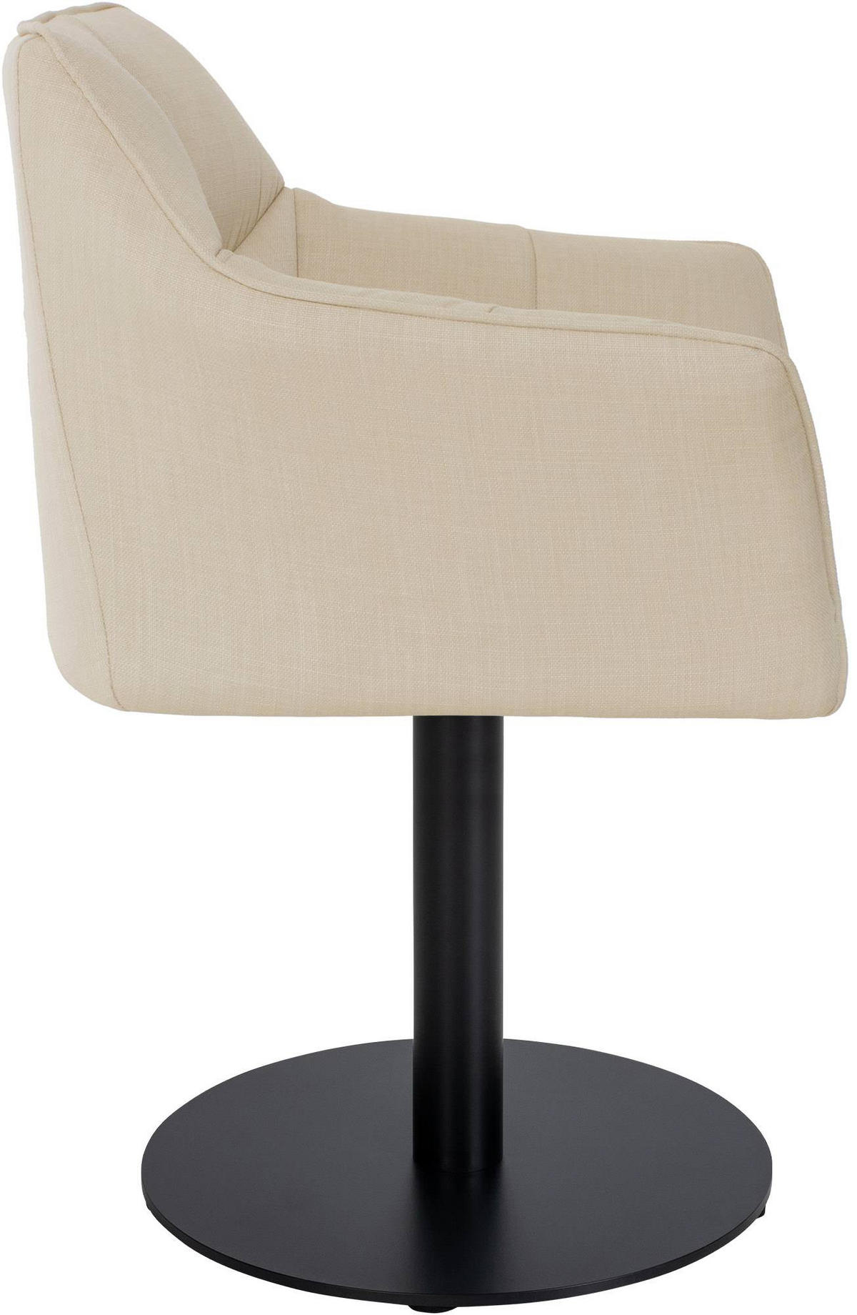 SESSEL Stoff creme - Creme/Schwarz, Textil/Metall (64/75/48cm) - CLP