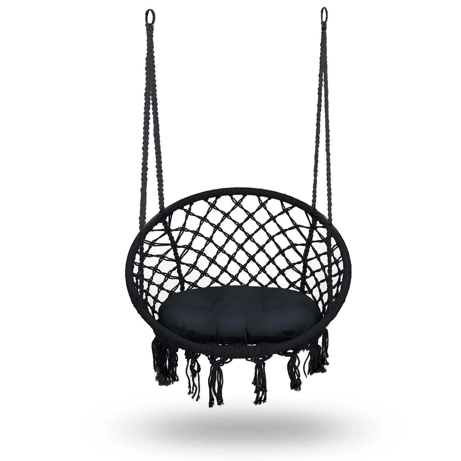 HÄNGESESSEL für den Garten BOHO Schaukel schwarz - Schwarz, Metall (80/39/63cm)