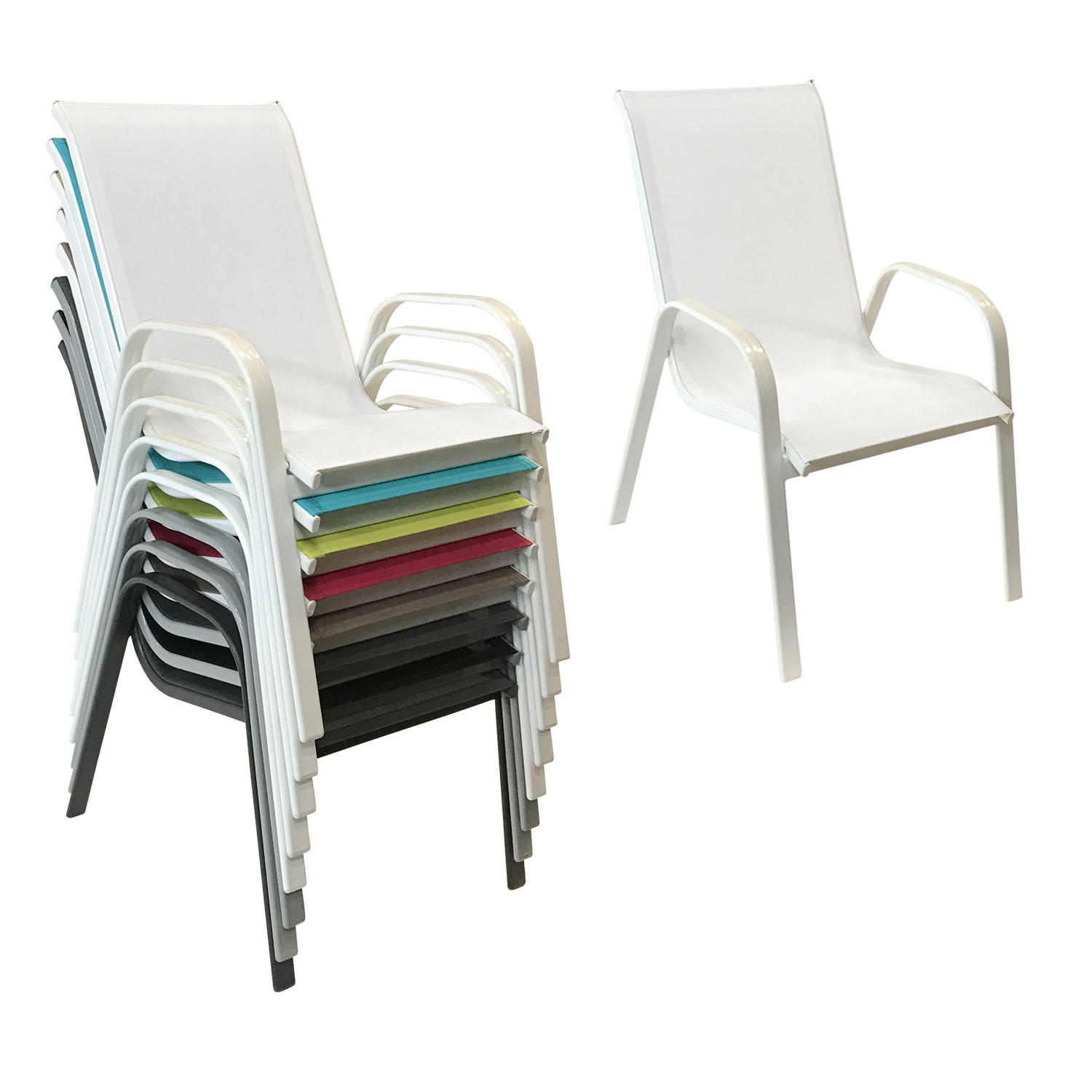 GARTENSTÜHLE Marbella Weiß 4er-Set - Weiß, Kunststoff (56.5/92.5/76cm) - Happy Garden