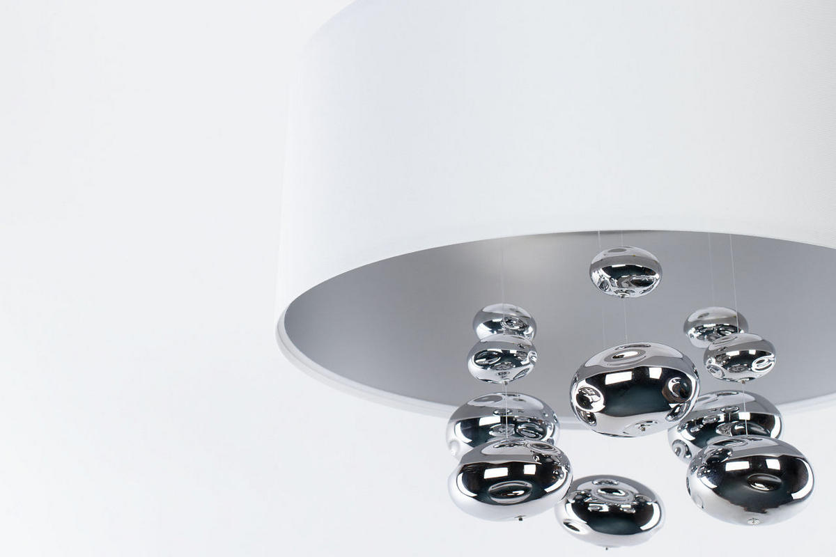 HÄNGELEUCHTE Silber 40/96 cm - Silberfarben/Weiß, Kunststoff (40/1/96cm) - ONZENO