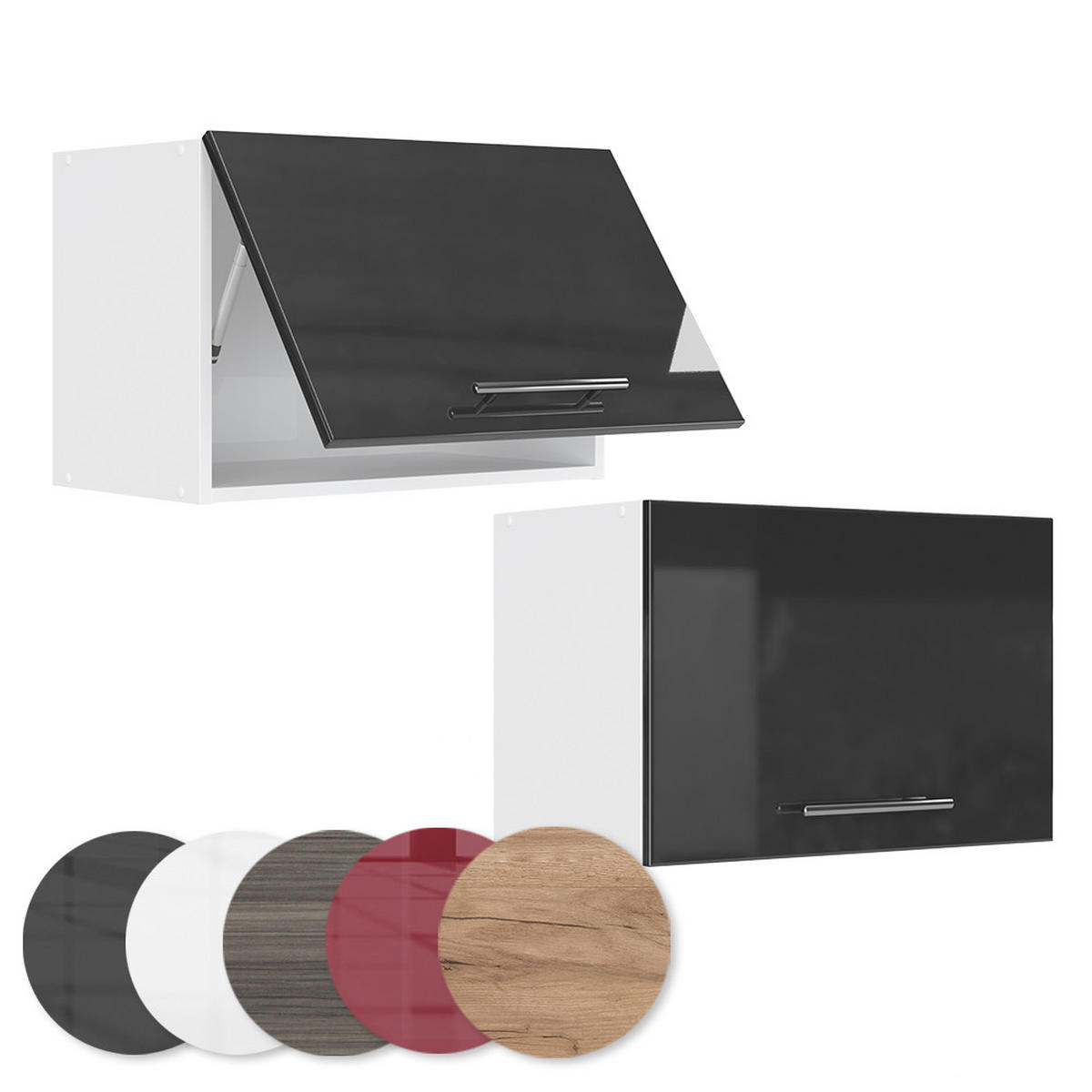 HÄNGESCHRANK Fame-Line Anthrazit Hochglanz 60 cm Flach - Schwarz Hochglanz/Weiß, Holzwerkstoff (60/40/34.1cm) - Vicco