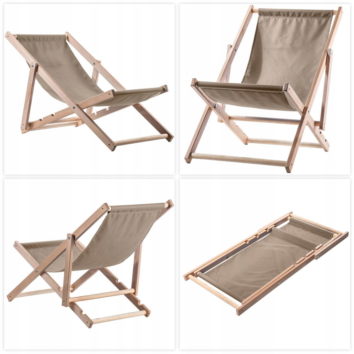 HOLZLIEGESTUHL Cappuccino 1 Stk. - Cappuccino, Holz (53/80cm) - KADAX