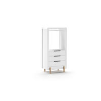 KINDERKLEIDERSCHRANK SMILE Weiß 88x57x180 cm - Weiß, Holz (88/180/57cm) - FURNLUX