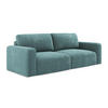 3-SITZER SOFA mit Schlaffunktion Chenille Stoff Blau - Blau/Beige, Kunststoff/Textil (244/79/102cm) - Makamii