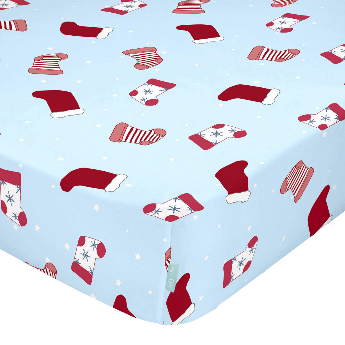 SPANNBETTTUCH merry christmas 60x120x14 cm (kinderbett) mehrfarbig - Multicolor, Textil (60/120cm) - Happy Friday