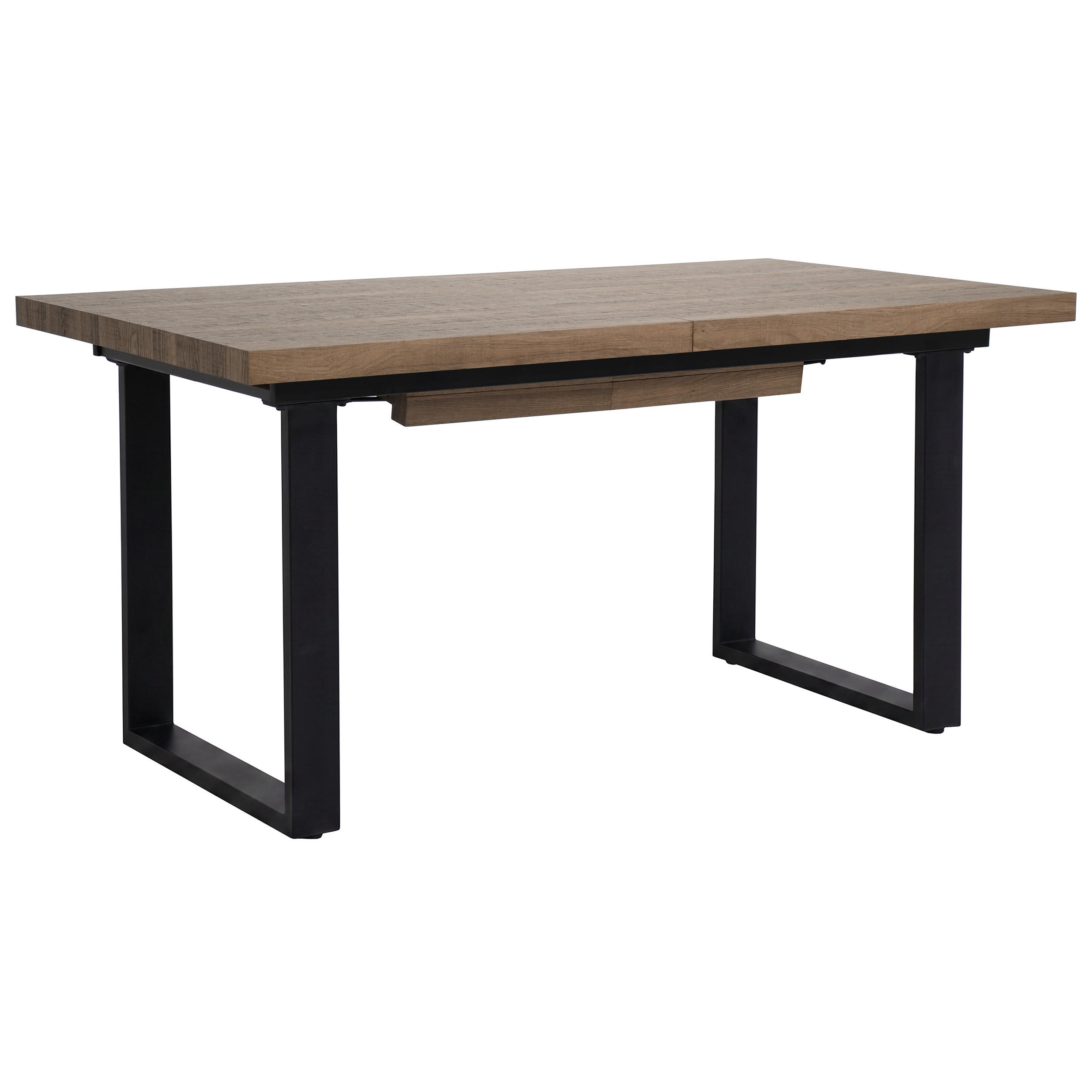 ESSTISCH Axis in rechteckiger Form, ausziehbar, 160-240 cm, Walnuss - Walnussfarben/Schwarz, Metall (90/160/75cm) - Beautysofa