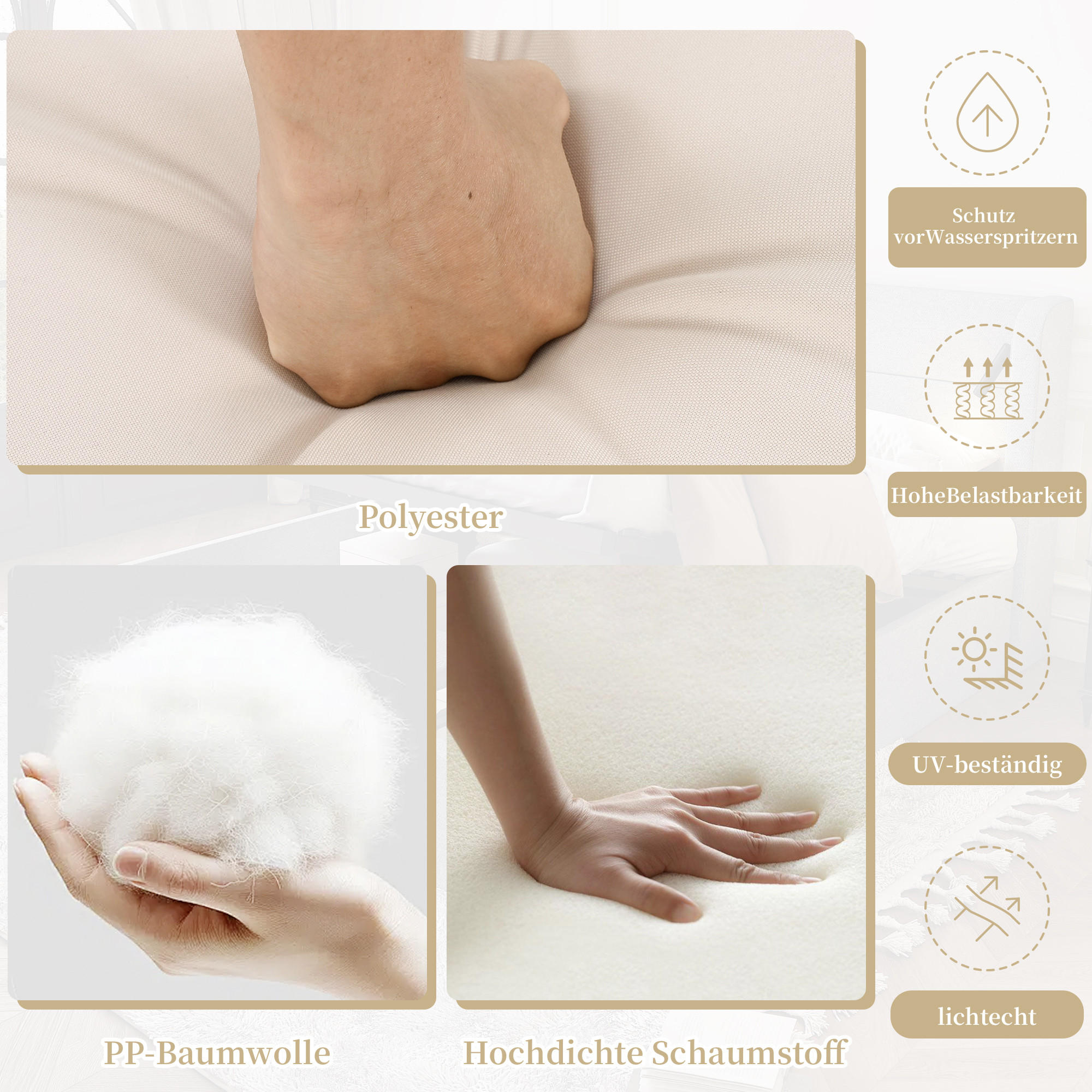 Thumbnail - Flieks Gartenset,, Beige, Textil, Gartenmöbel, Gartenmöbel-Sets