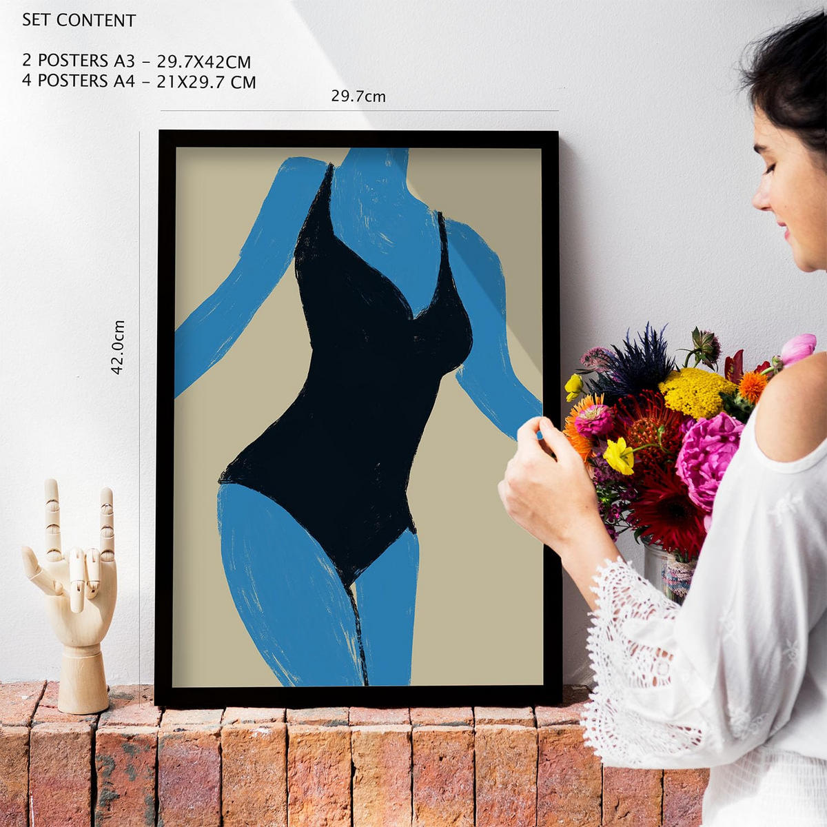 POSTER Set Mit 6 Mettle Body Größe A3 & A4 Weißer Rahmen - Weiß, Papier (29.7/1cm) - Nacnic