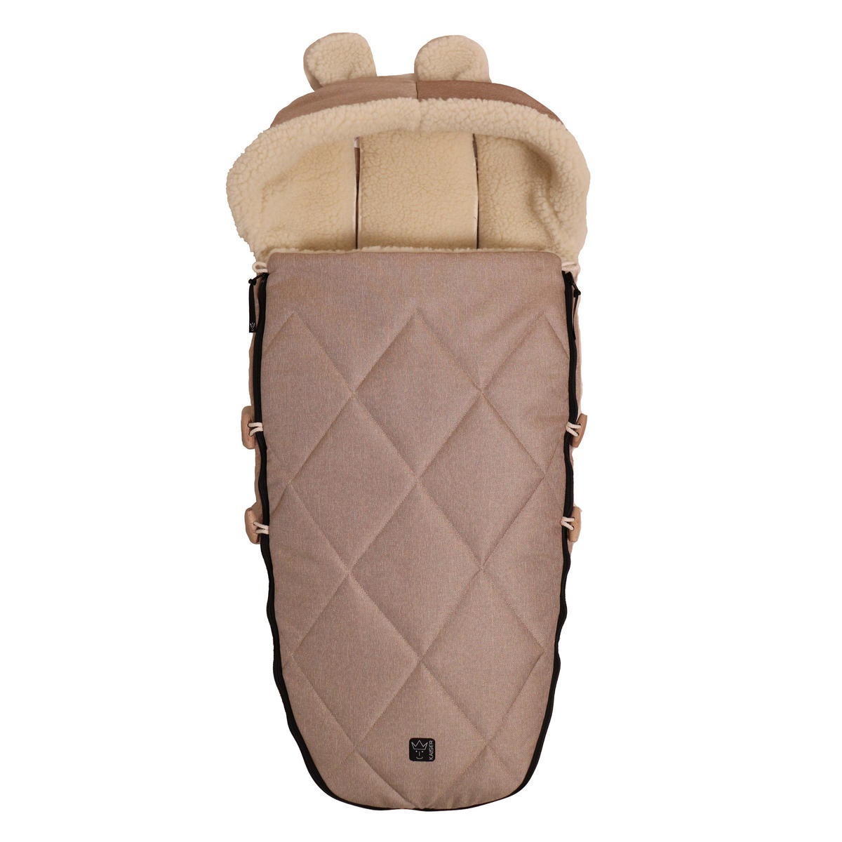 KINDERWAGENFUSSSACK XL EARS WOOL, sand melange - Sandfarben, Naturmaterialien (43/93cm) - Kaiserbaby