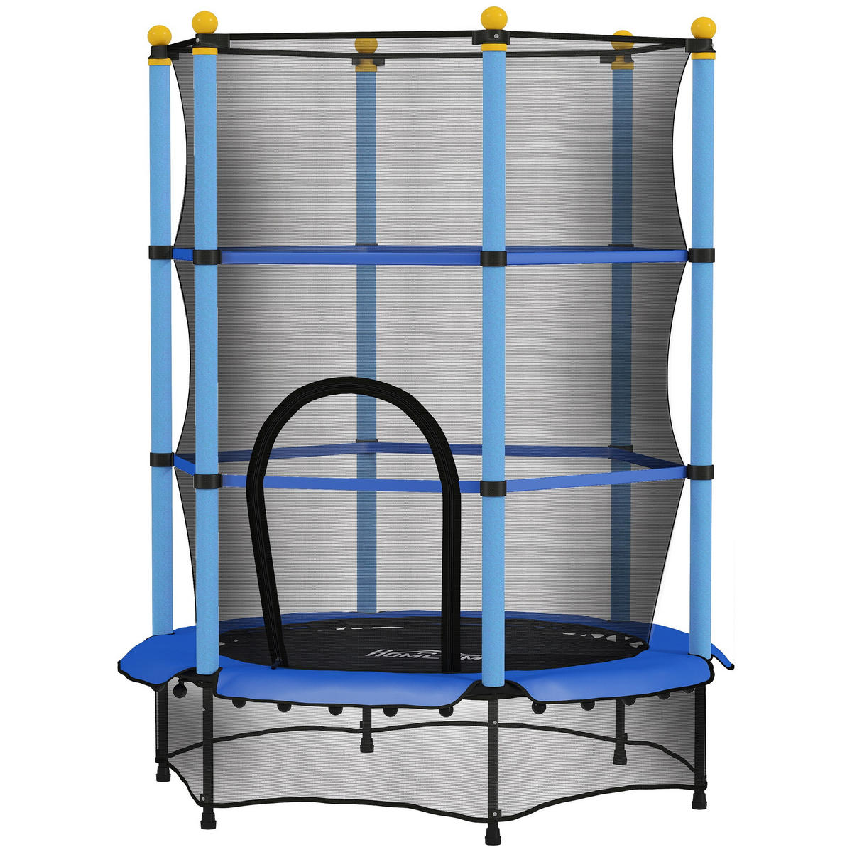 TRAMPOLIN DE-18987 Ø140 cm mit Sicherheitsnetz Blau - Blau, Metall (140/140cm) - ComfortXL