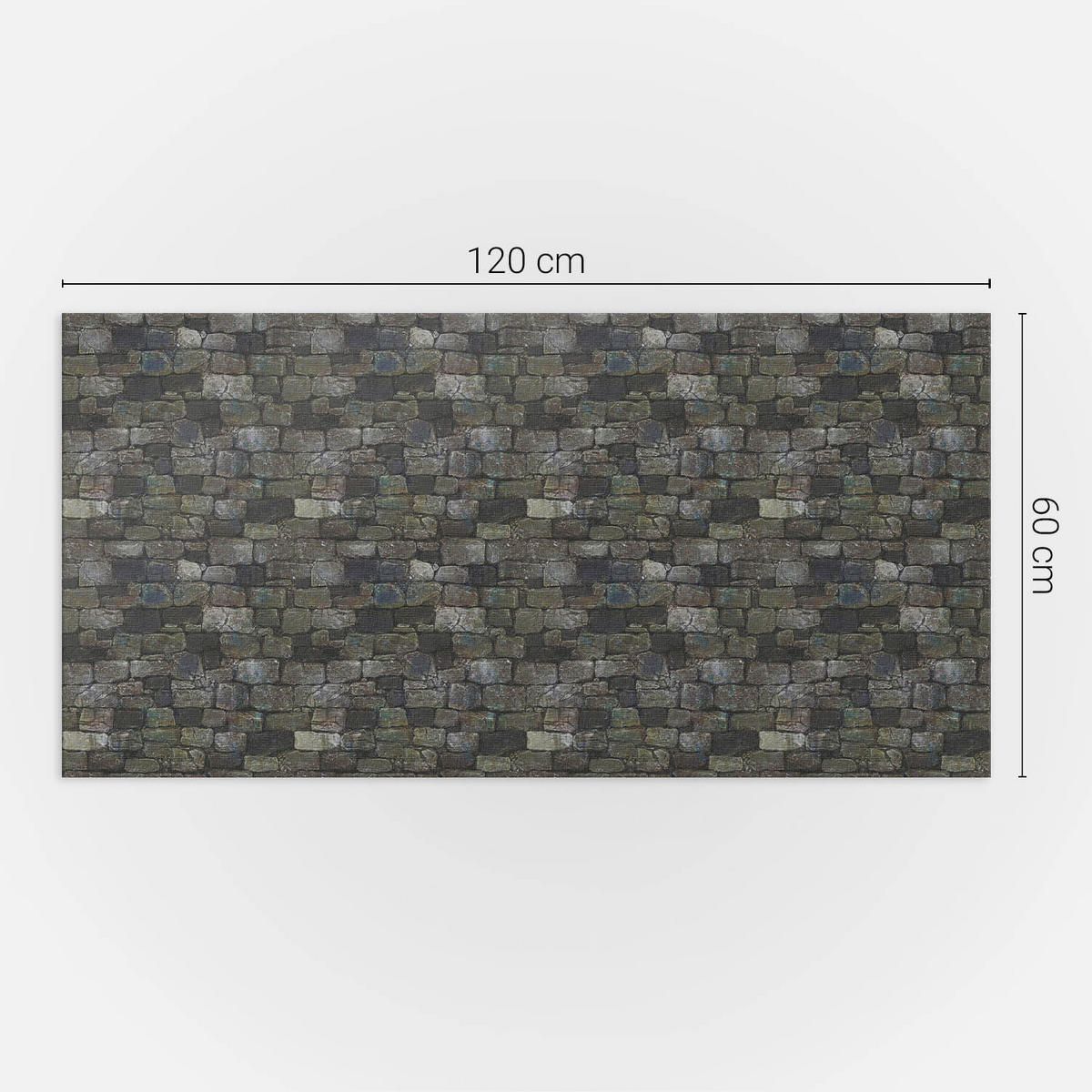 WANDPANEEL 120x60 cm selbstklebend Rocassa - Grau, Kunststoff (60/1.6/120cm) - Wallfluent