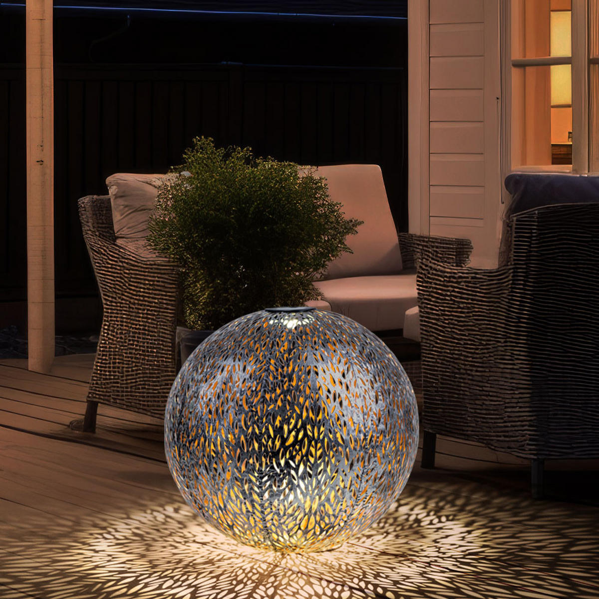 LED AUSSENLEUCHTE Silber Gartenlampe Erdspitz - Silberfarben, Metall (40/40/51cm)