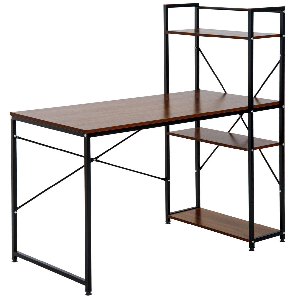 BÜROTISCH Braun, Schwarz 1 Stück - Braun, Holzwerkstoff (64/121/120cm) - GiPP