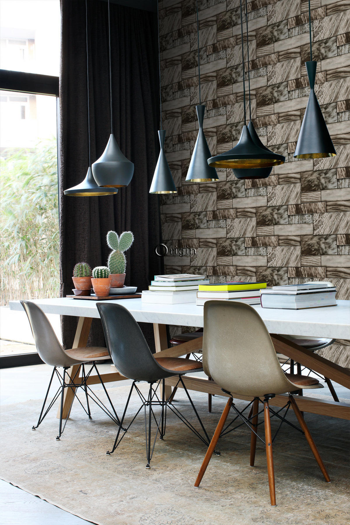 TAPETE Marmor-Optik 53 cm x 10.05 m - Braun, Papier (53/1000cm) - Origin Wallcoverings
