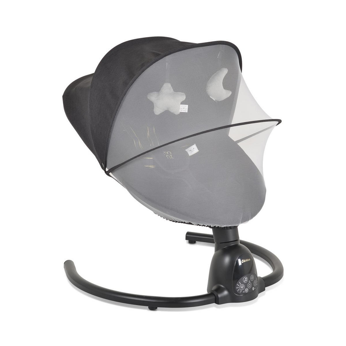 BABYWIPPE Clarissa schwarz 5 Schaukelgeschwindigkeiten, Bluetooth, Fernbedienung, Timer - Schwarz, Metall - Moni