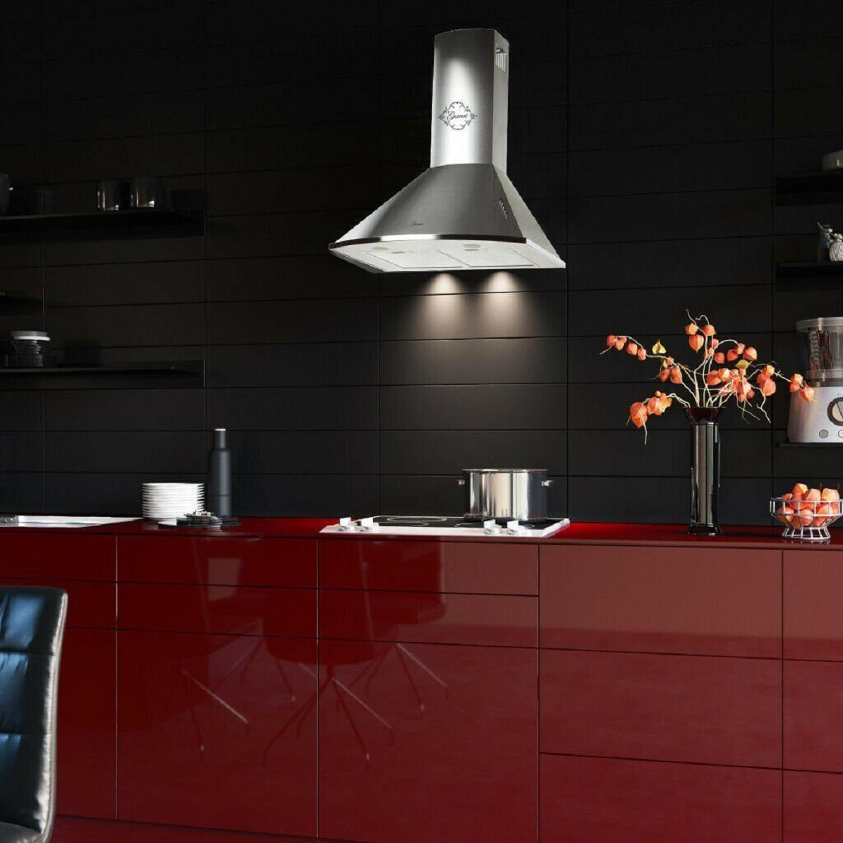 DUNSTABZUGSHAUBE GCH C 046 IS 6 N 60 cm Edelstahl - Silberfarben, Metall (60/117/50cm) - Gurari