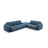 ECKSOFA rechts Molino aus Chenille-Stoff königsblau 6 Sitzplätze - Blau, Textil (250/315cm) - Micadoni