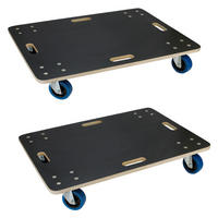 TRANSPORTROLLER 2er Set mit 4 Rollen 60x80 cm Traglast 800kg Siebdruck Holzplatte Black - Anthrazit, Holzwerkstoff (60/80/14.5cm) - ECD-Germany