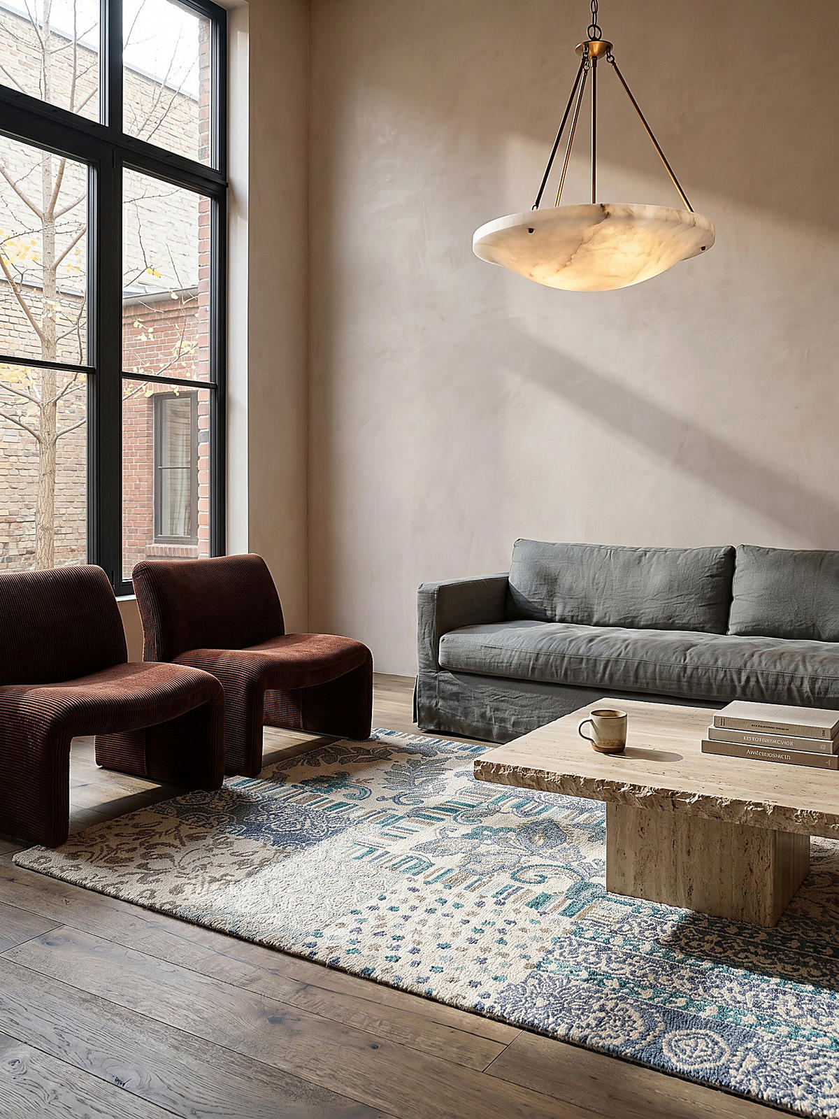 WOLLTEPPICH SOAR, im Patchwork-Stil, Blau, 120 x 170 cm - Blau, Textil (120/170cm) - KADIMA DESIGN