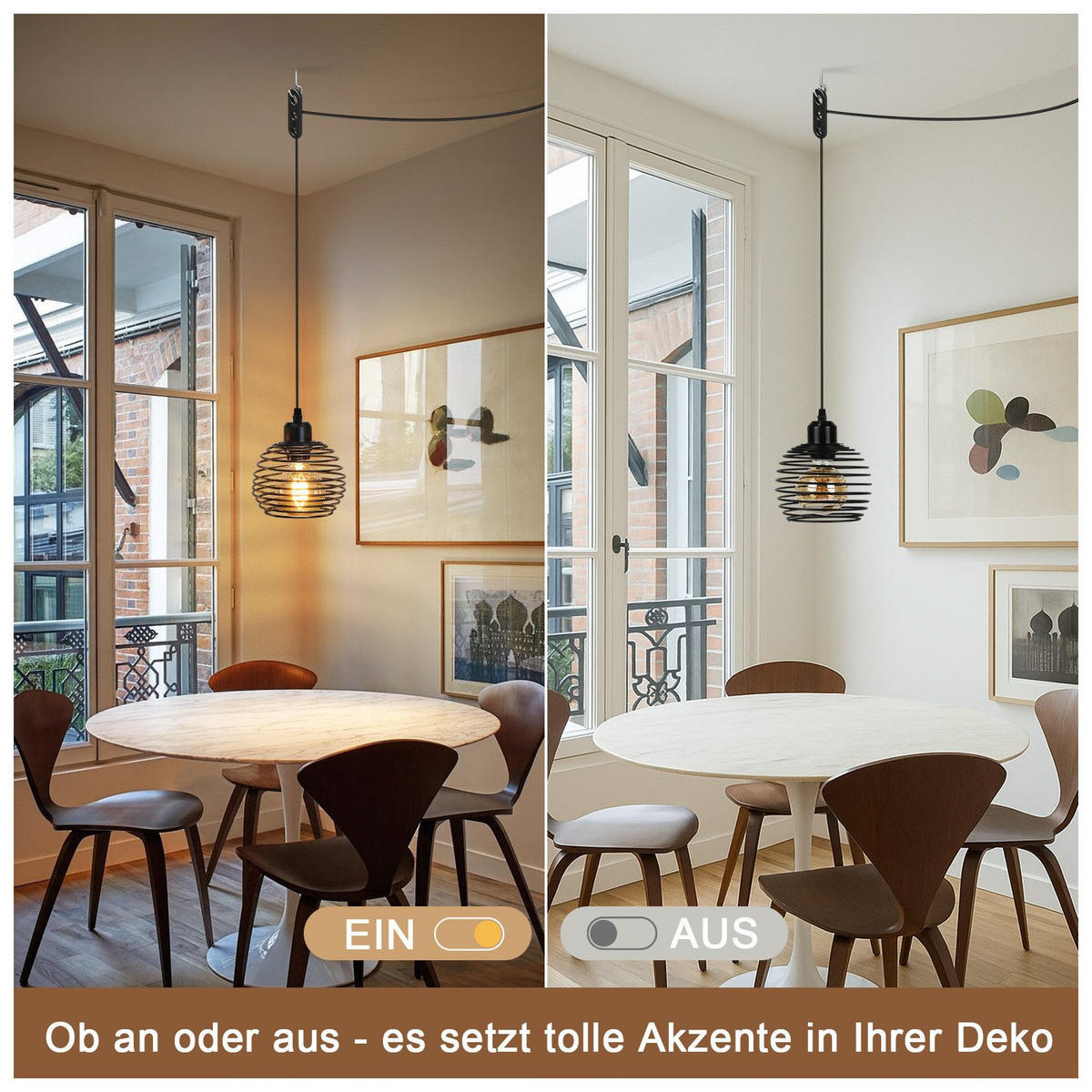 PENDELLEUCHTE BERNHARD Ⅲ 13/15/450 cm - Schwarz, Metall (13/15/450cm) - Nettlife