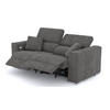 SOFA QUARTZ 3-Sitzer mit 2 Relaxfunktionen, dunkelgrau - Dunkelgrau/Silberfarben, Holzwerkstoff/Textil (204/80/102cm) - Courtois Laville