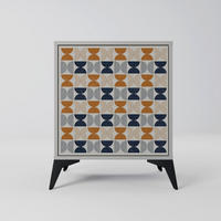 SIDEBOARD REFLECTION RANGE, Grau, 57,5x42x70,5 cm, Schwarze Metall-Sternfüße - Multicolor/Schwarz, Holzwerkstoff/Metall (57.5/70.5/42cm) - SpaceRebels
