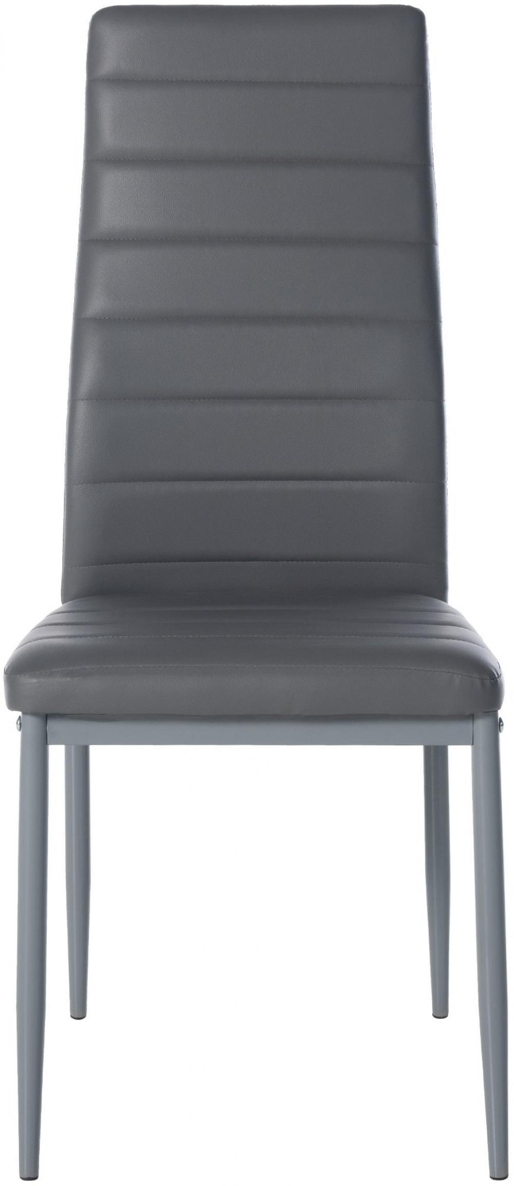 STUHL 4er Set Lederlook grau - Grau, Textil/Metall (41.5/99/40cm) - CLP