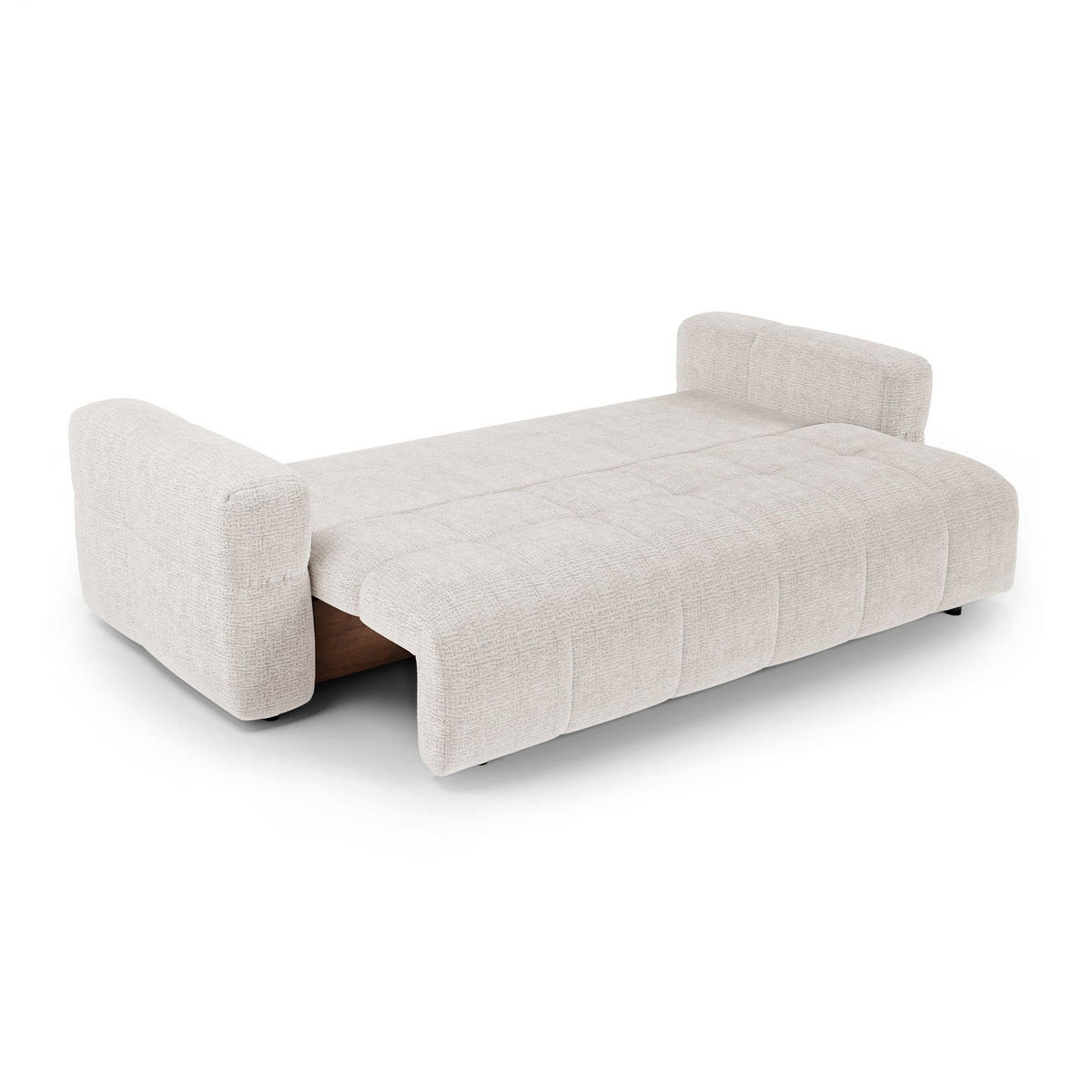 SCHLAFSOFA mit Stauraum VIBE Kettgewebe mit weichem Griff Creme 247cm - Creme, Textil (247/90/102cm) - Premium Interiors