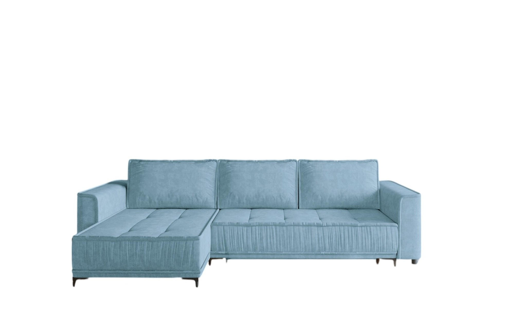 ECKSOFA Juna Mit Schlaffunktion - Blau, Holzwerkstoff/Textil (240/140cm) - Fun Möbel