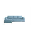 ECKSOFA Juna Mit Schlaffunktion - Blau, Holzwerkstoff/Textil (240/140cm) - Fun Möbel